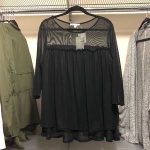 Sheer Overlay Blouse